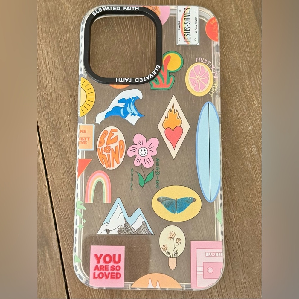 Decorative IPhone 14 Pro Max Case with Stickers